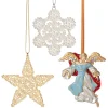 2024 Star, Snowflake, and Angel Tree Ornament Set