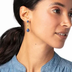 Ancient Gems Triple-Drop Lapis Earrings