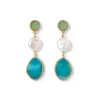 Ancient Mixed Motifs Glass Triple-Drop Earrings