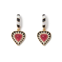 Atef Crown Huggie Charm Earrings