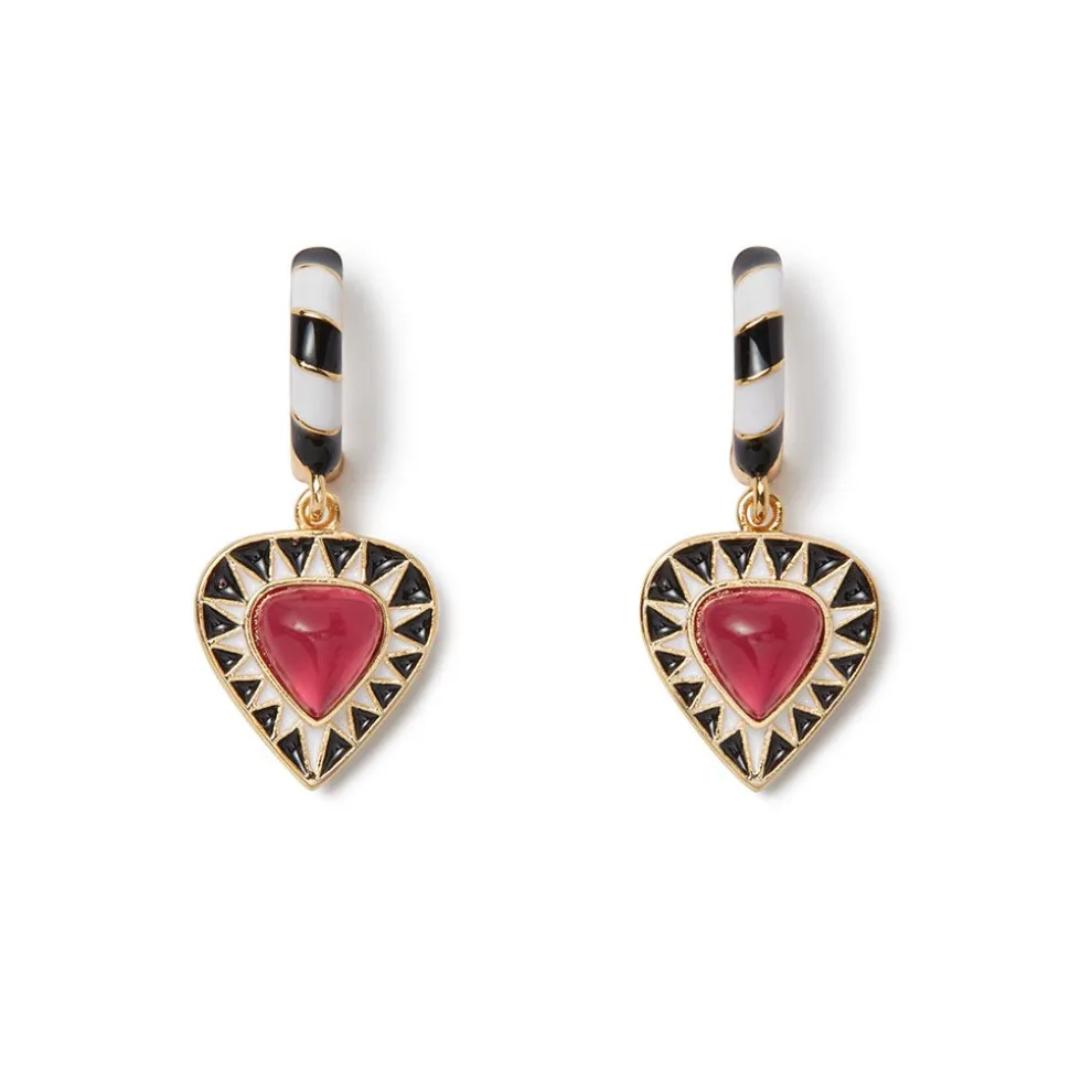 Atef Crown Huggie Charm Earrings