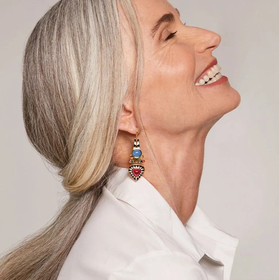 Atef Crown Statement Drop Earrings