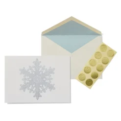 Bentley: Snow Crystal Fine Holiday Cards with Lined Envelopes and Foil Seals