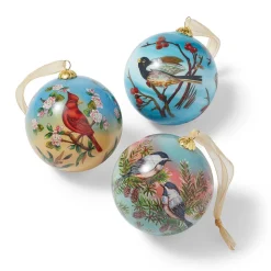 Birds of America Hand-Painted Glass Ornament Set