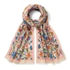 British Flowering Vines Embroidered Oblong Scarf