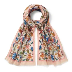 British Flowering Vines Embroidered Oblong Scarf