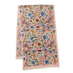 British Flowering Vines Embroidered Oblong Scarf