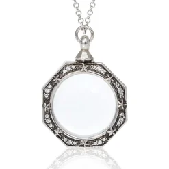 Celestial Octagonal Magnifier Pendant Necklace
