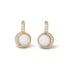 Celestial Symbols Carved Mother-of-Pearl Coin Hoop Earrings