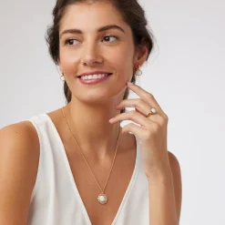 Celestial Symbols Carved Mother-of-Pearl Signet Ring