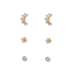 Celestial Symbols Stud Earrings Set