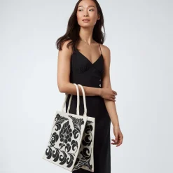 Chinese Peony Oversize Structured Tote