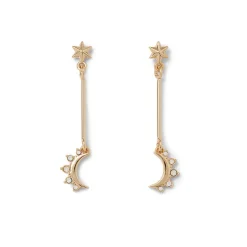 Crescent Moon Drop Earrings