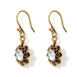Crystal Rosette Drop Earrings