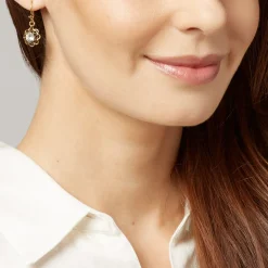 Crystal Rosette Drop Earrings