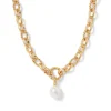 Cypriot Twist Pearl Chain Pendant Necklace