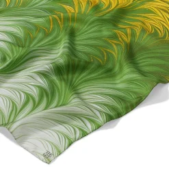 Daisy Garden Marbled Paper Oblong Silk Scarf