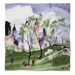 Dehn Spring in Central Park Square Silk Scarf