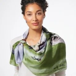 Dehn Spring in Central Park Square Silk Scarf
