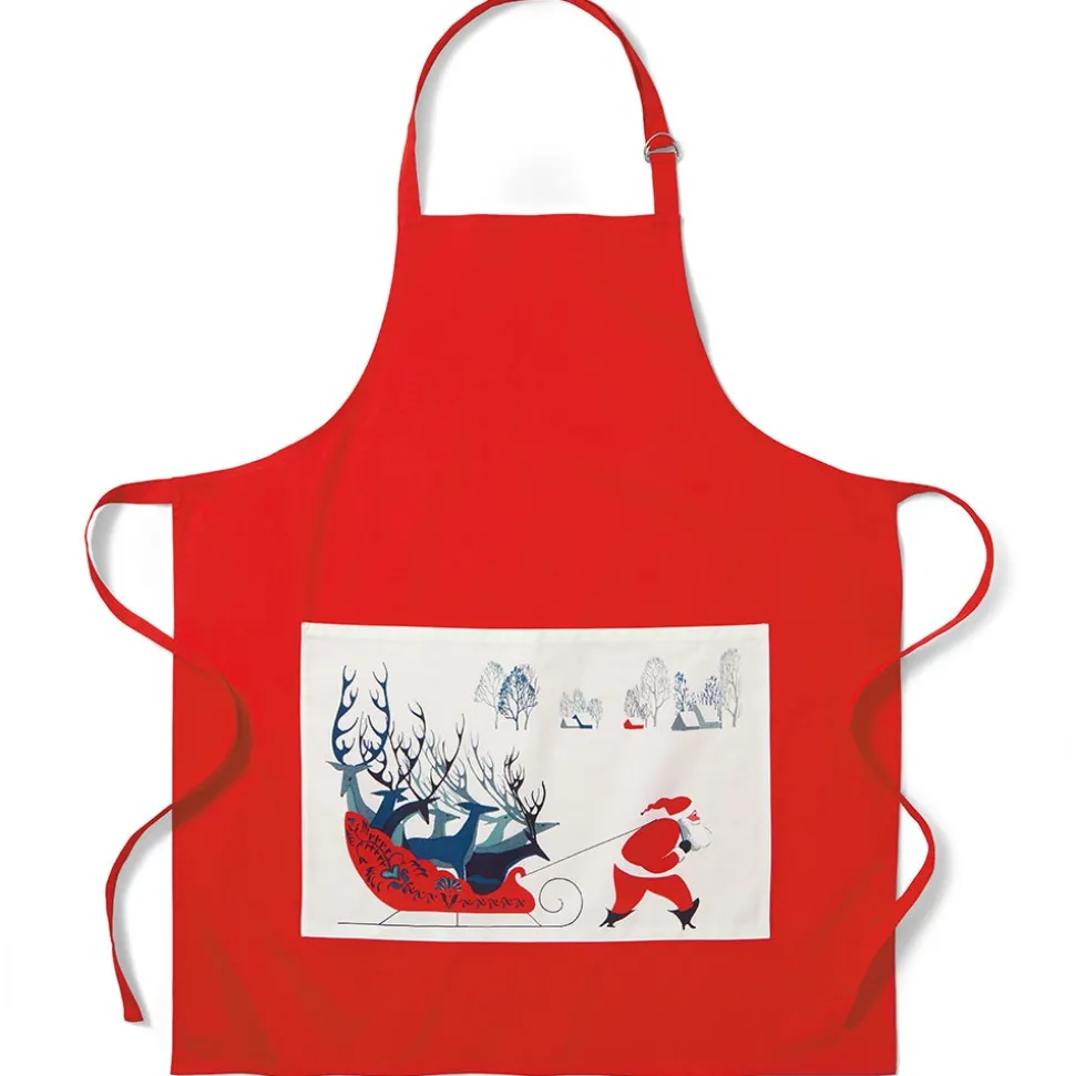 Earle Santa and Deer Apron with Pocket