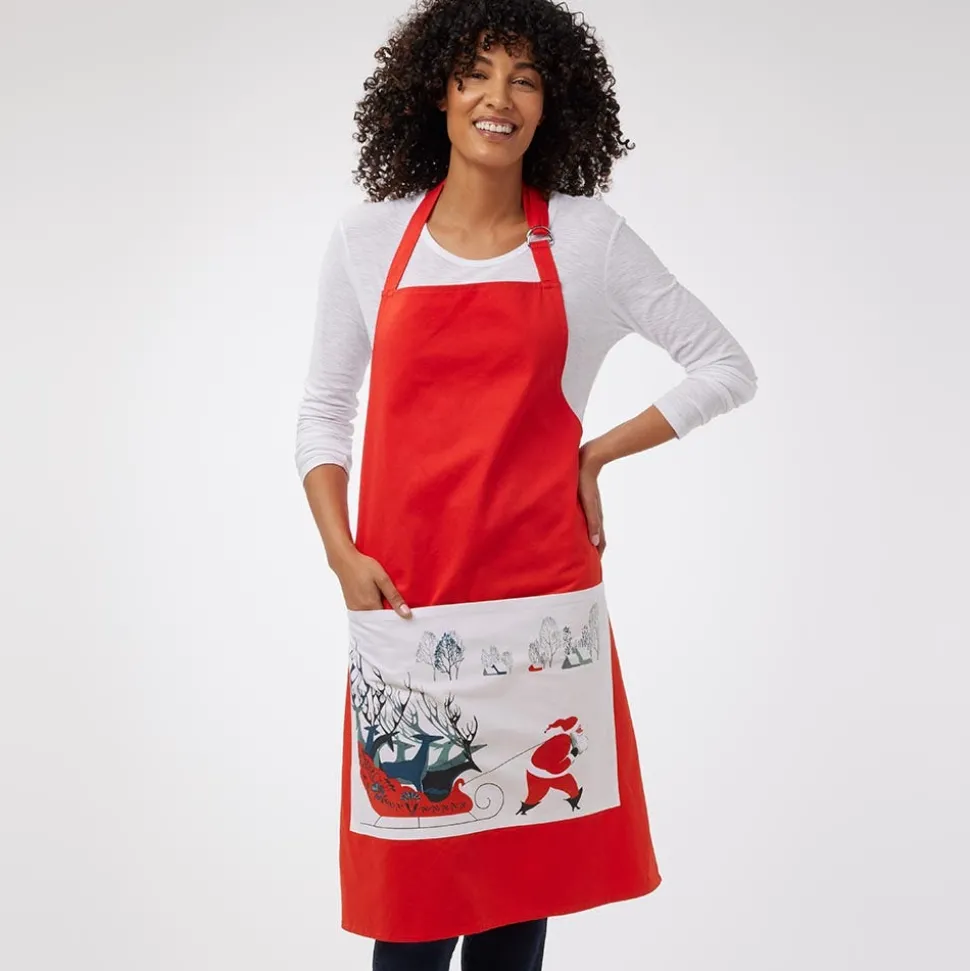 Earle Santa and Deer Apron with Pocket