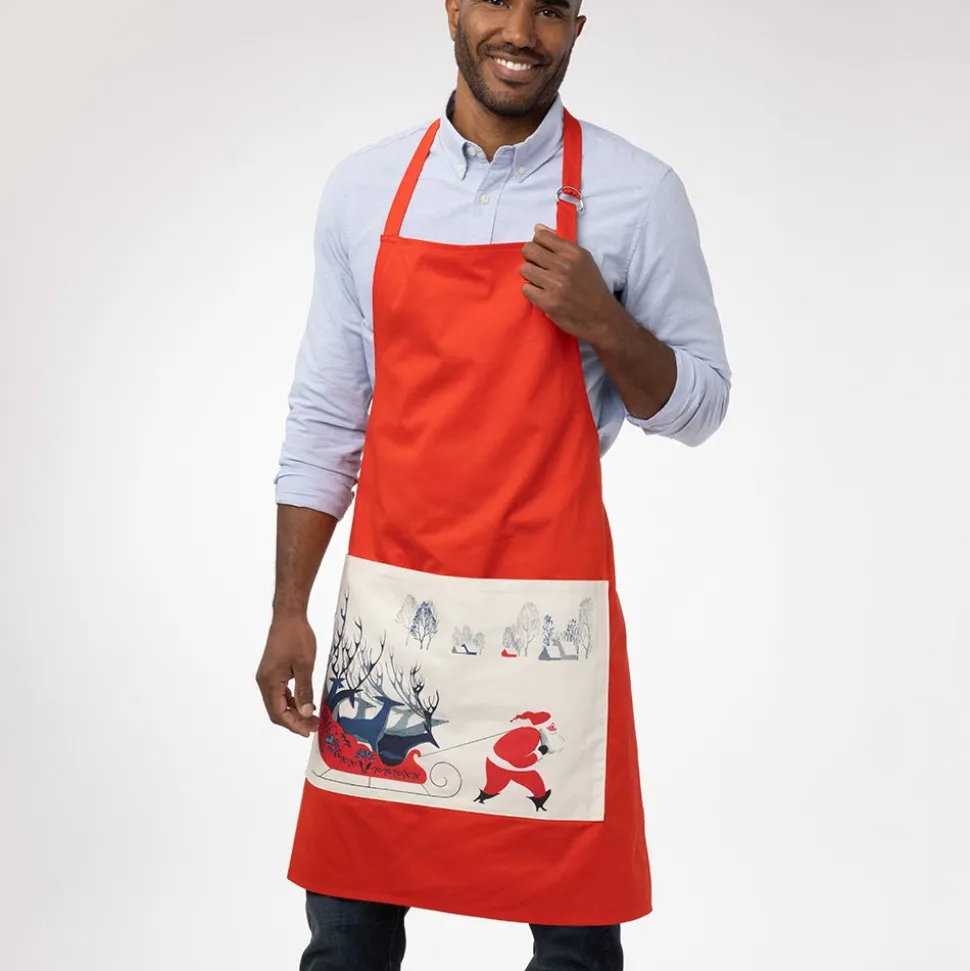 Earle Santa and Deer Apron with Pocket