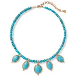 Egyptian Hathor Turquoise Multi-Drop Necklace