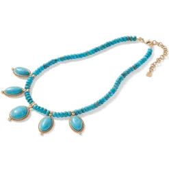 Egyptian Hathor Turquoise Multi-Drop Necklace