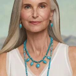 Egyptian Hathor Turquoise Drop Earrings