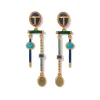 Egyptian Heart Scarab Chandelier Earrings