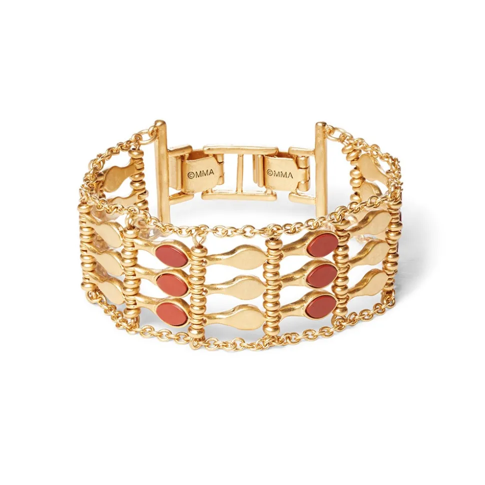 Egyptian Nefer Amulet Red Jasper Ladder Bracelet