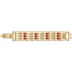 Egyptian Nefer Amulet Red Jasper Ladder Bracelet