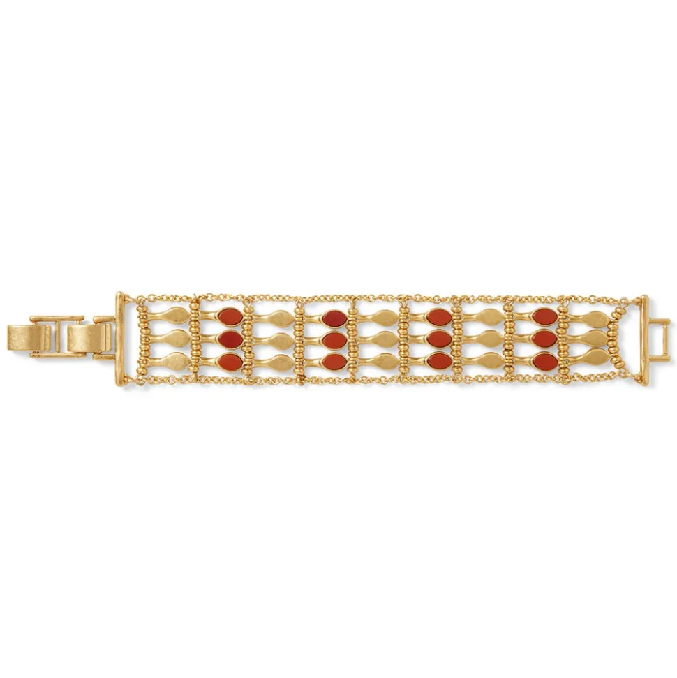 Egyptian Nefer Amulet Red Jasper Ladder Bracelet