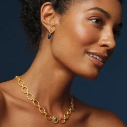 Etruscan Lapis Doorknocker Earrings