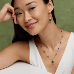 Etruscan Lapis Pendant Necklace