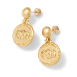 Etruscan Lion Drop Earrings