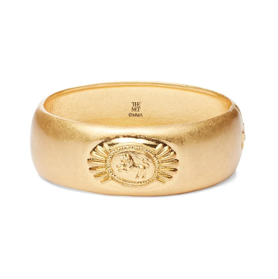 Etruscan Lion Hinged Cuff Bracelet