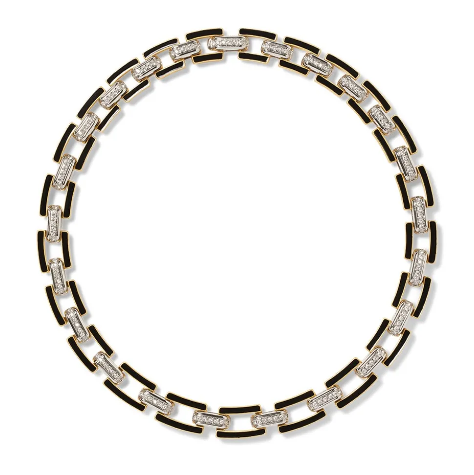 European Buckle Enamel Collar Necklace