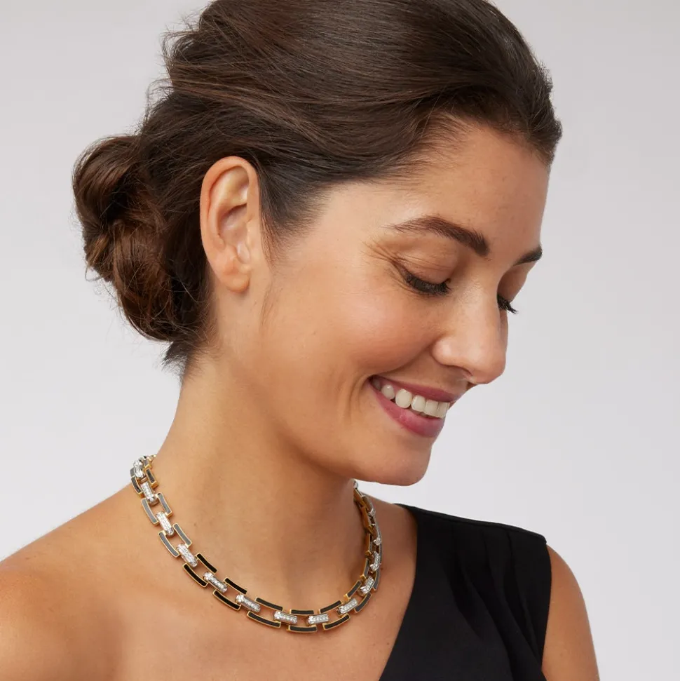 European Buckle Enamel Collar Necklace