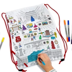 Favorite Galleries of The Met Color & Learn Washable Kids' Drawstring Backpack
