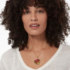 Favrile Tulip Enamel Pendant Necklace