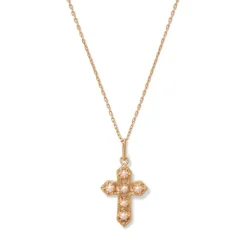 Filipino Pearl Cross Pendant Necklace
