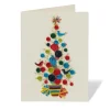 Golden Christmas Tree Quilled Holiday Card