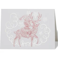 Gordon: Santa Riding Reindeer Fine Holiday Cards