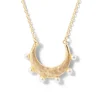Hammered Crescent Pearl Pendant Necklace