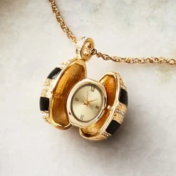 Hand-Enameled Egg Pendant Watch