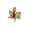 Holly Berry Jade Brooch