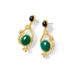 Japanese Imari Collar Necklace and Linear Drop Earrings Set