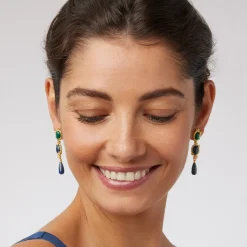 Japanese Imari Linear Drop Earrings