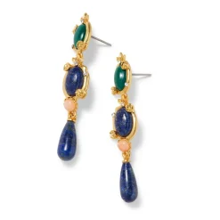 Japanese Imari Linear Drop Earrings